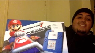 Blue Nintendo 2DS Mario Kart 7 Edition Unboxing!!!!. Cousins Christmas Gift!!
