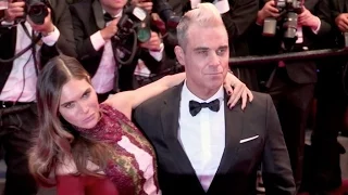 Robbie Williams and wife on the red carpet of The Sea of Trees film at 2015 Cannes Film Festival