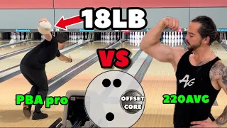 18 POUND BOWLING BALL challenge - PBA PRO vs 220 Average Bowler