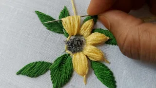 beautiful flower design using safety pin|hand embroidery|embroidery designs|embroidery