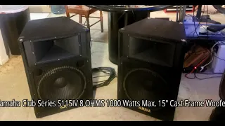 Pair of Yamaha Club Series S115IV 8 OHMS 1000 Watts Max  15 Cast Frame Woofer - SOLD