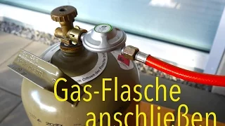 Gas Flasche an Gasgrill anschließen Anleitung / MrHandwerk