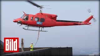 Mission Impossible in Essen - Hubschrauber bringt Klimaanlage