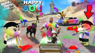 GTA 5 : Franklin Celebrating Holi In GTA 5 ! (GTA 5 Mods)