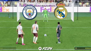FC 24 | Ronaldo Haaland VS Messi | Real Madrid Vs Man city | UCL Final Penalty Shootout | PS5