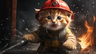 Firefighter Kittens to the Rescue | AI Generated Movie