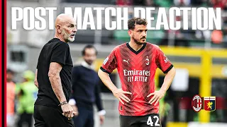 Coach Pioli and Alessandro Florenzi | Post-match reactions | AC Milan v Genoa