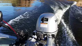 Honda 4s Four Stroke 9.9 HP Outboard Acceleration to 15MPH