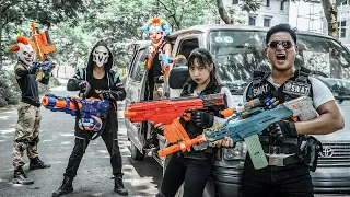 LTT Films Nerf War : Suicide Squad S.W.A.T Nerf Guns Fight The Masked Clown Against Evil