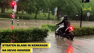 Straten blank in Kerkrade na hevig onweer, code geel afgekondigd