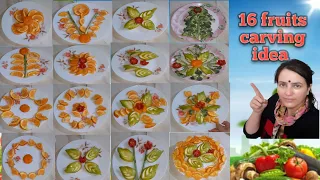 16 Fruits &vegetable Carving Ideas|Easy & beautiful Fruits decoration ideas|Part-80