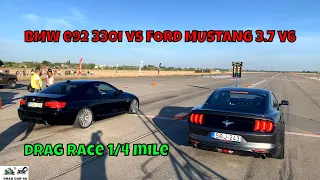 BMW e92 330i N54B30A vs FORD MUSTANG 3.7 V6 drag race 1/4 mile 🚦🚗 - 4K UHD