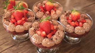 Delicious Dessert😍| Fresh Strawberry Chocolate Cream Dessert