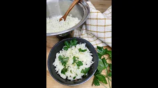 The easiest way to cut up cauliflower "rice"