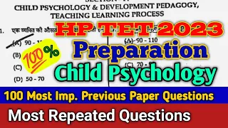 HP TET 2023 PREPARATION PSYCHOLOGY SECTION II HP TET 2023