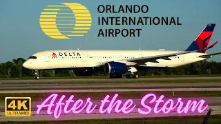 #4K AFTER THE STORM 4/04/24 RARE DELTA A350 AT ORLANDO #airport #aviation #avgeeks #new #plane #best