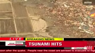 Tsunami Japon: la vague arrive sur les terres