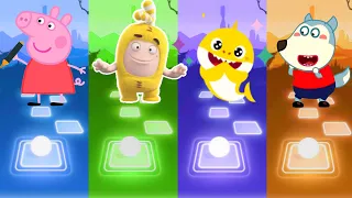 Peppa Pig 🆚 Oddbods Bubbles 🆚 Baby Shark 🆚 Wolfoo Tiles Hop EDM Rush