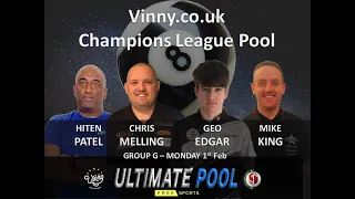 Hiten Patel v Mike King Group 7 Vinny co uk Champions League Pool