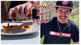 Trying Da Bomb Hot Sauce from Hot Ones