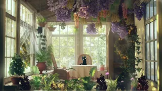 Kokiri's Greenhouse Ambience | Kiki's Delivery Service - Birds sounds with Piano