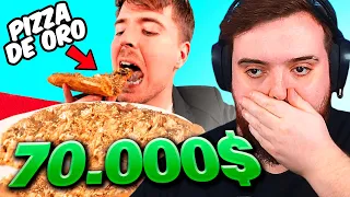 REACCIONANDO A PIZZA DE ORO DE $70,000 | MRBEAST