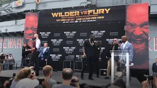 DEONTAY WILDER AND FURY GET UP CLOSE AND PERSONAL! TYSON WANTS TO KISS HIM!!!