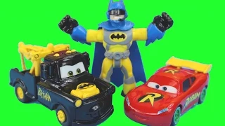 Robin car McQueen Bat car Mater Batman save Sally from Magical Joker