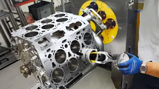 Fast Skilled Worker Building an Entire W12 Engine by Hands: Bentley's Production Line