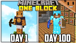 I Survived 100 Days on ONE BLOCK in Minecraft