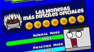 👉Top 20 Monedas más difíciles en Niveles Oficiales (Para principiantes)👈 Geometry Dash