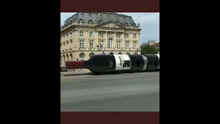 a tram looking like a bottle of alcohol