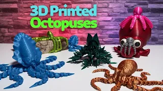 Cool 7 3D Printed Octopuses - 3D Print Time Lapse Compilation in 4K