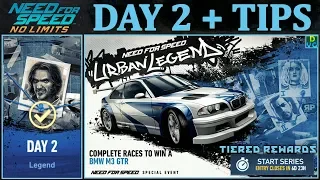 NFS No Limits | Day 2 + TIPS - BMW M3 GTR Most Wanted | Urban Legend