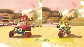 Mushroom Cup - Mario Kart 8 Deluxe 2 Player Splitscreen [4K 60FPS]