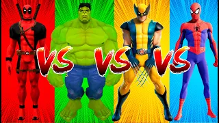 SUPERHEROES COLOR DANCE CHALLENGE Deadpool vs Hulk vs Wolverine vs Spider-Man