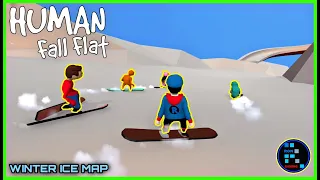 Human Fall Flat | Winter Ice Map Funny Skate Boarding