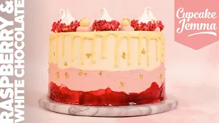 Raspberry White Chocolate Layer Cake Recipe | Cupcake Jemma Channel