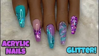 Glitter Acrylic Summer Nails | Nail Sugar