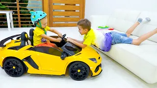 Vlad y Niki: transformación mágica de autos para niños y desafío de globos de agua de cuatro colores