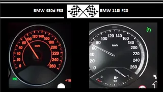 BMW 430d F33 VS. BMW 118i F20 - Acceleration 0-100km/h