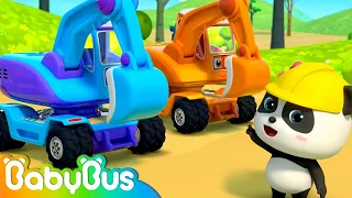 Ten Excavators Song | Cars for Kids | Vehicles Song | Nursery Rhymes | Kids Songs | BabyBus