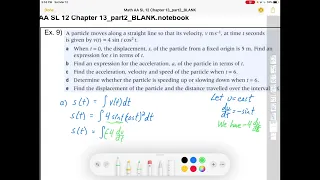 Math AA SL: Kinematics with Trig (Chapter 13, Section 2)