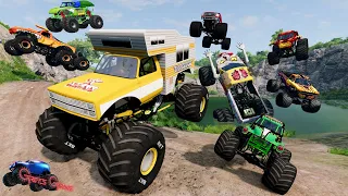 Monster Jam Insane Big vs Small Races and High Speed Jumps #9 | BeamNG Drive - Griff's Garage