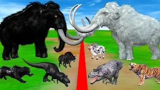 Prehistoric Mammals White VS Black Itself Mammals Size Comparison Mammoth  Shadow Animal Epic Battle