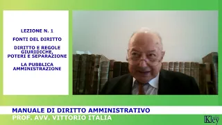 Manuale di Diritto amministrativo - Lezione 1 - Fonti del Diritto