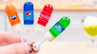 Sweet Rainbow Jelly🌈 Colorful Miniature Coca Cola Pepsi Fanta Jelly From Fruits 2🍒Tiny Baking Ideas