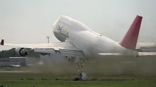 ONE AIR  747-400 " DUST STORM " , departure EBOS