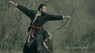 Bulgarian horse rider with a bow