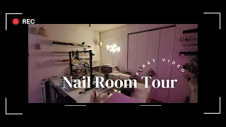 💗My Home Nail Room Tour 💗 #Nails #tour #nailroom #acrylicnails #diy #nailart #fyp #polygelnails